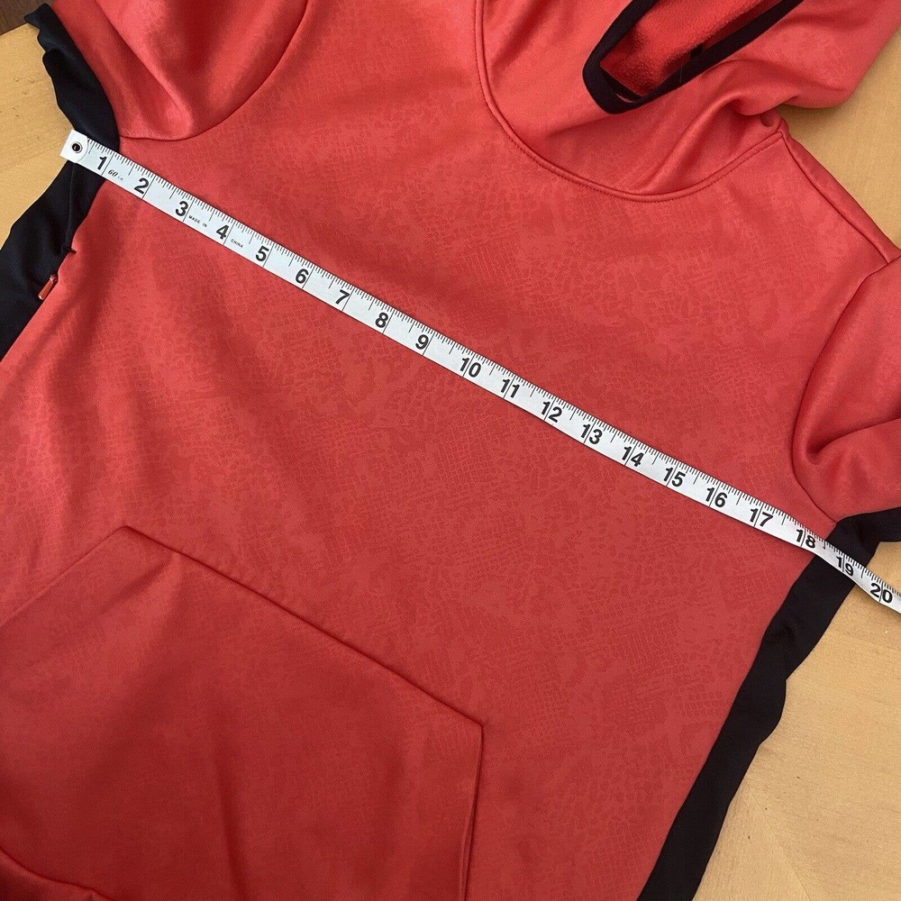 Nike Therma-Fit Hooded Pullover Sweatshirt Size Medium Red Orange Snakeskin - Picture 14 of 14